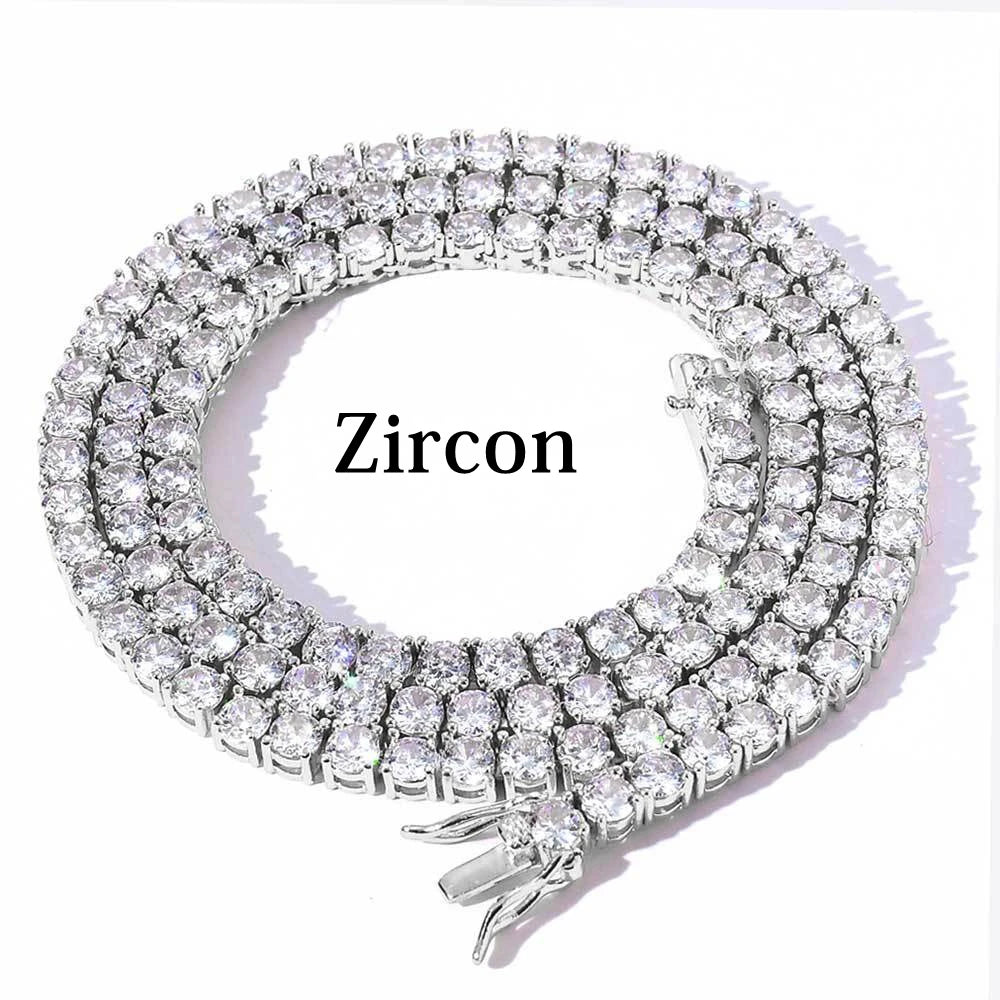 MooSuun 3/4/5/6.5mm Moissanite Tennis Necklace for Women Men Sparkling Lab Diamond S925 Sterling Silver Luxury Fine Jewelry