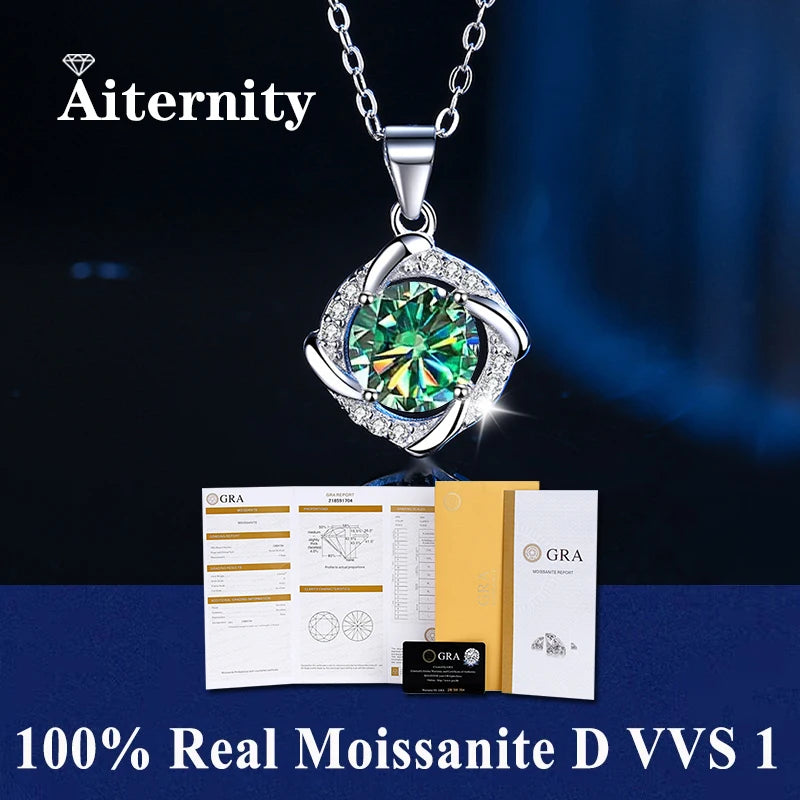 S925 Soild Sterling Sliver VVS1 D Color Moissanite Necklace Chain With Certificate Fine Jewelry for Woman Jewelry