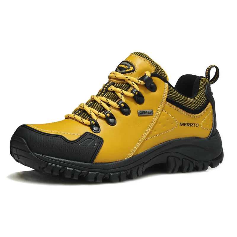 MERRTO cowhide Hiking shoes Men trekking boot mountian waterproof hunting Boots Male Sneakers Tactical Desert Combat Ankle Boots
