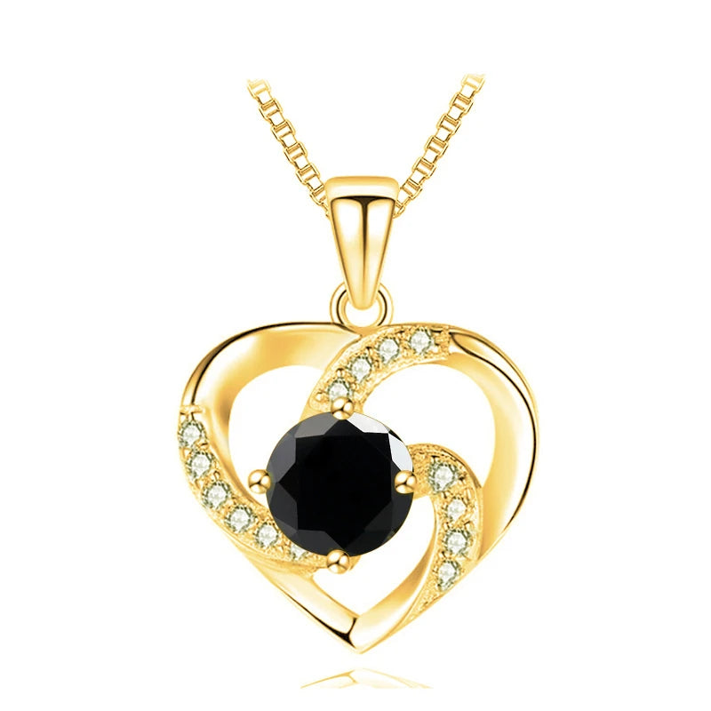 JoyceJelly 1CT Pass Tested Moissanite Heart Necklace for Women S925 Silver Gold Silver Color Diamond Pendant Birthday Party Gift