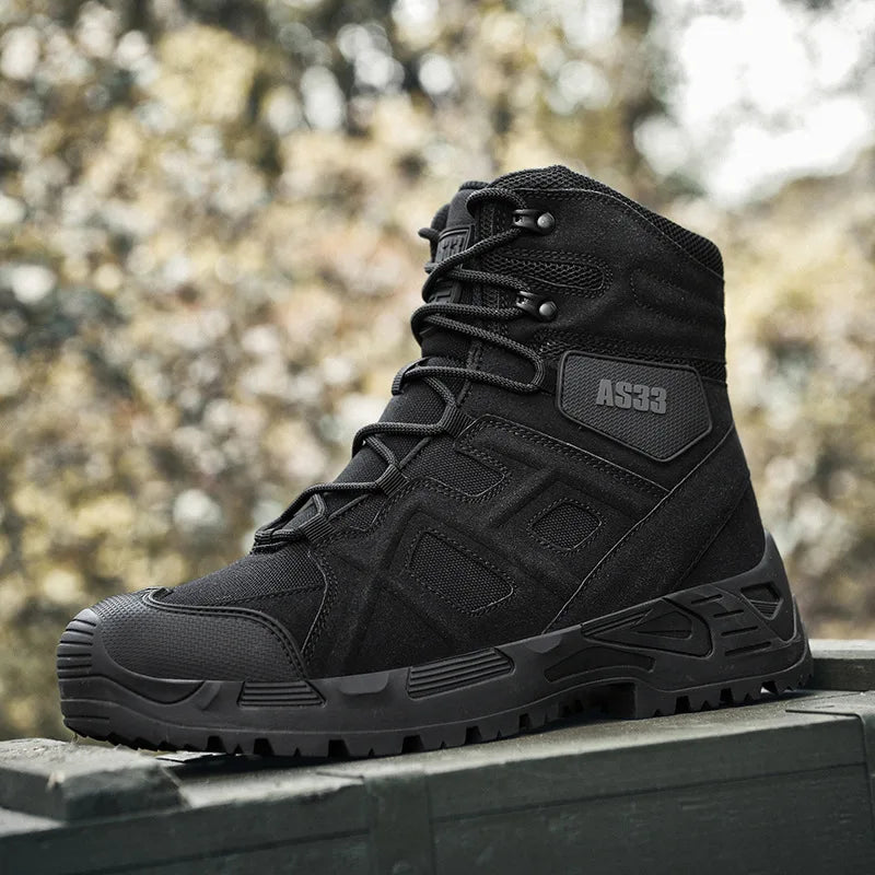 CHRLCK Men's Hiking Shoes Waterproof Non-slip Trekking Boots Outdoor Sport Wear-resistant Mountaineering Tactical Shoes