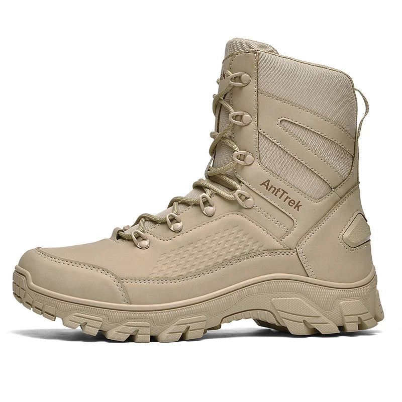 High Quality Fashion Brown Men's Hiking Boots Plus Size 46 Outdoor Tactical Boots Men Non-slip Trekking Boots for Men 2026