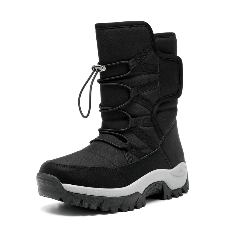 Women's Anti-Slip High-Top Trekking Boots Plush Warm Snow Shoes for Outdoor Hiking Mountain Climbing Winter Outdoor Activities