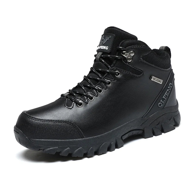 Men Winter Snow Boots Waterproof Leather Sneakers Super Warm Men's Boots Outdoor Male Hiking Boots Work Shoes Zapatillas Hombre