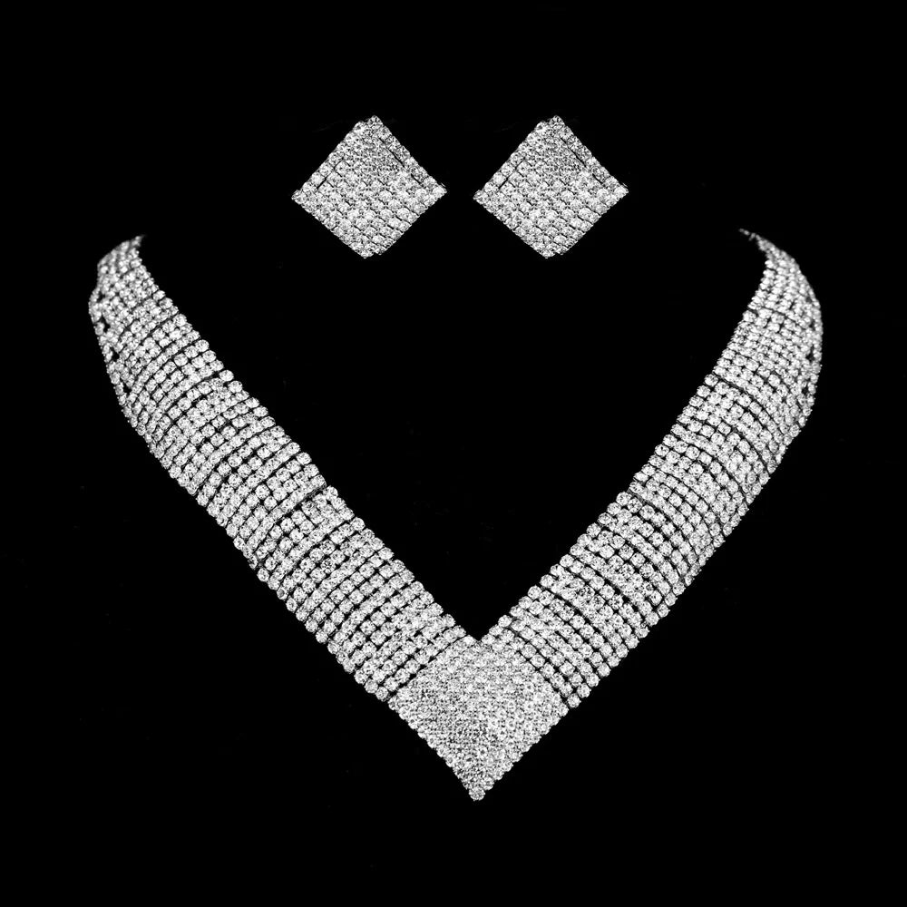 2025 New Middle East Hot Selling Four Piece Set Fashionable Silver Color Necklace Bracelet Ring Jewelry Set Bridal Accessories
