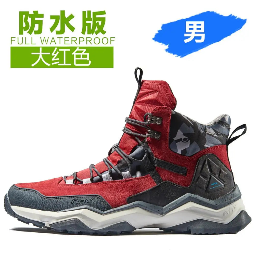 RAX Men Hiking Shoes  Waterproof Outdoor Sneakers Men Leather Trekking Boots Climbing Hunting Shoes Women Walking Tactical shoes