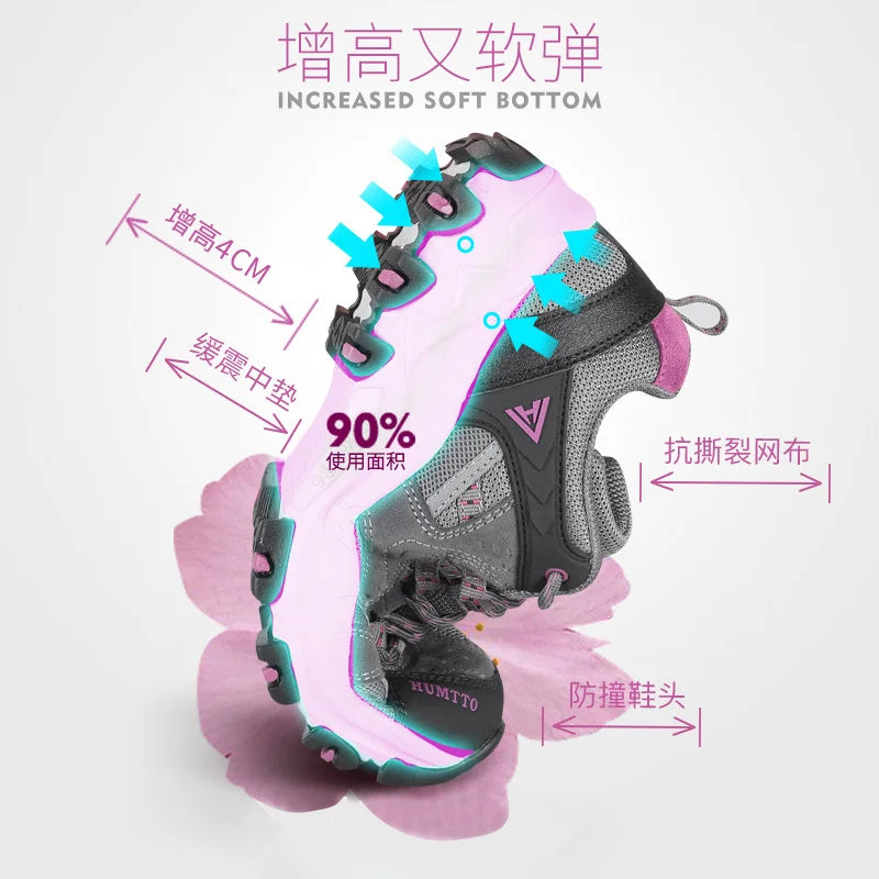 HUMTTO Women Hiking Shoes  Spring Outdoor Sports Climbing Shoes Walking shoes Warm men Trekking Sneakers Ankle Boots Breathable
