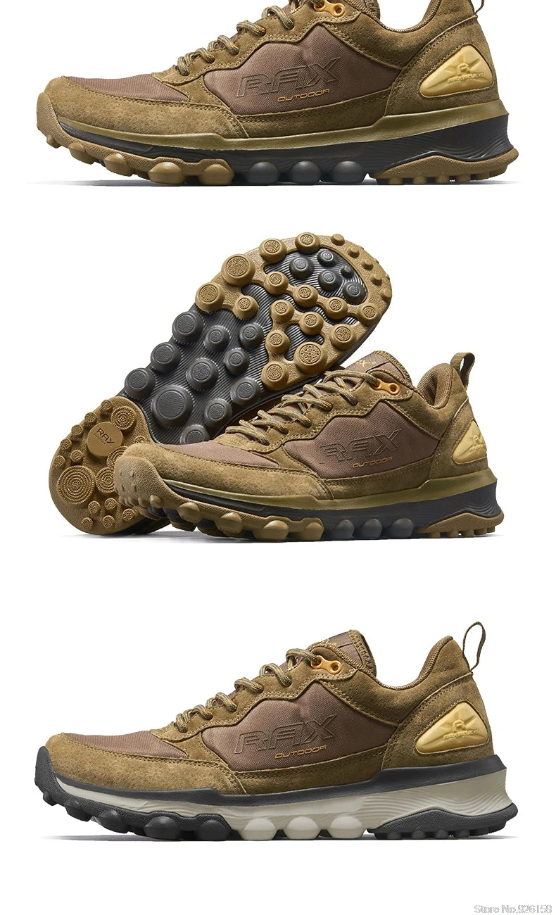 RAX Mens Waterproof Hiking Shoes Genuine Leather Trekking Boots Tactical Boots  Outdoor Ankle Boots Walking Mountaineering Shoes
