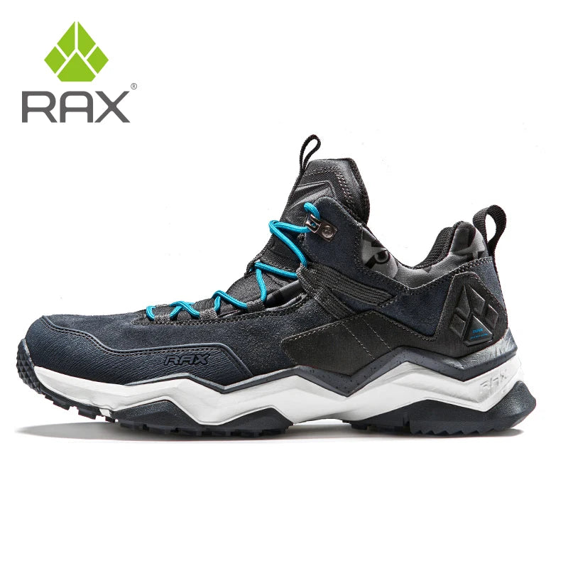 RAX Mens Waterproof Hiking Shoes Genuine Leather Trekking Boots Tactical Boots  Outdoor Ankle Boots Walking Mountaineering Shoes