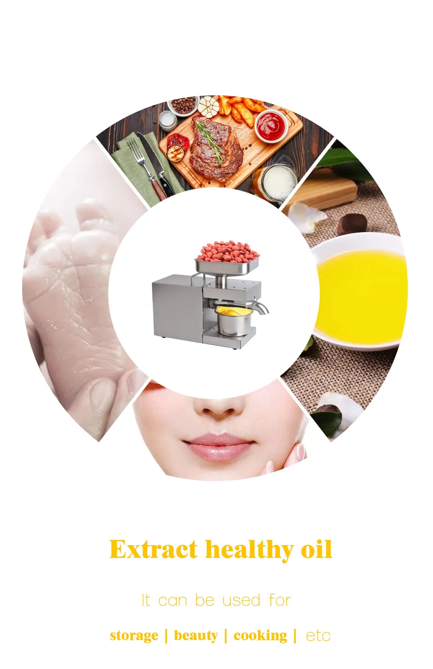 1500W 110V/220V Automatic Cold Press Oil Machine, Oil Cold Press Machine, Sunflower Seeds Oil Extractor, Olive Oil press Extract