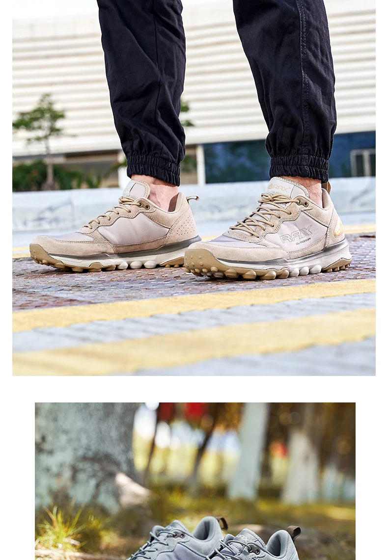 RAX Mens Waterproof Hiking Shoes Genuine Leather Trekking Boots Tactical Boots  Outdoor Ankle Boots Walking Mountaineering Shoes