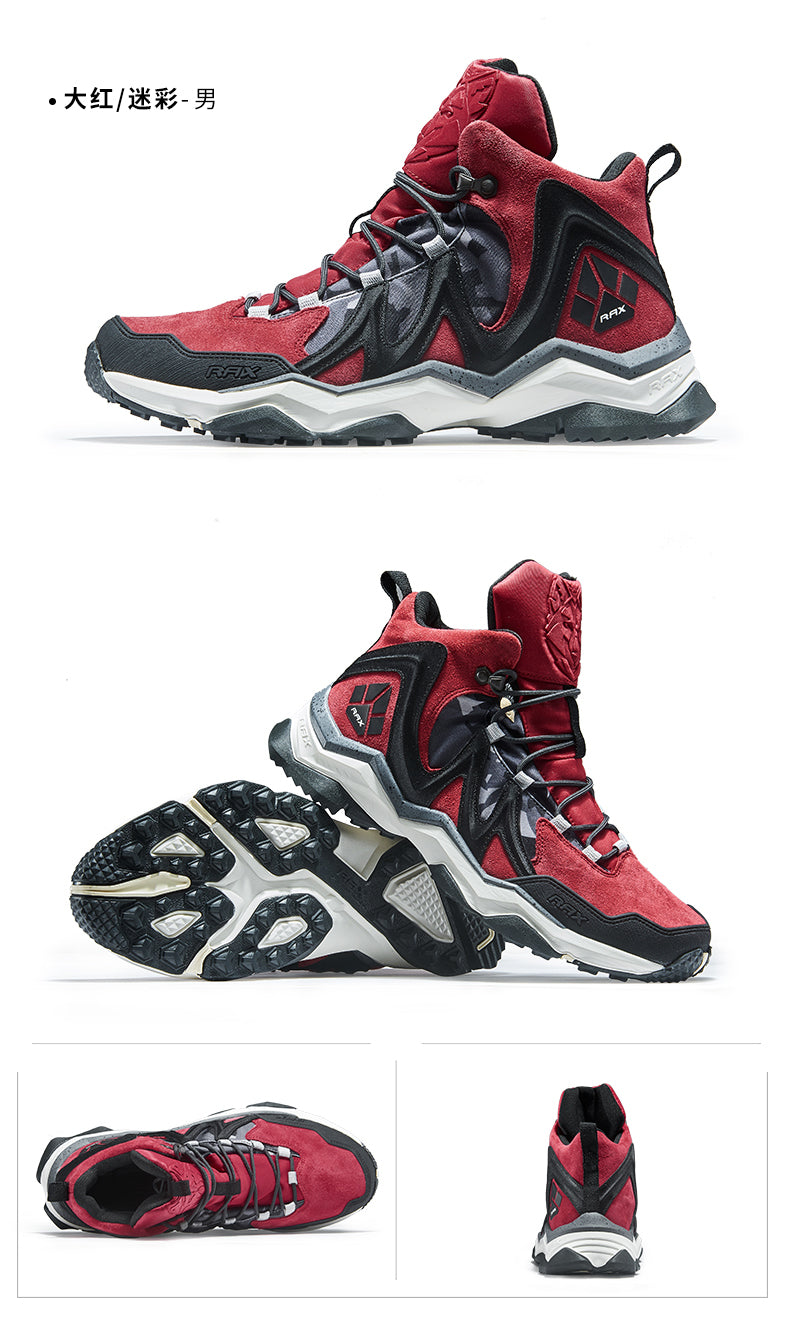 RAX Men Hiking Shoes winter Waterproof Outdoor Sneaker Men Leather Trekking Boots Trail Camping Climbing Hunting Sneakers Women