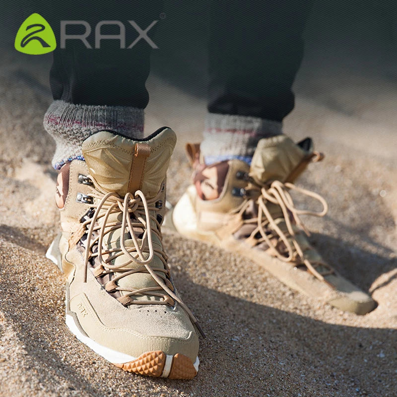 RAX Mens Waterproof Hiking Shoes Genuine Leather Trekking Boots Tactical Boots  Outdoor Ankle Boots Walking Mountaineering Shoes