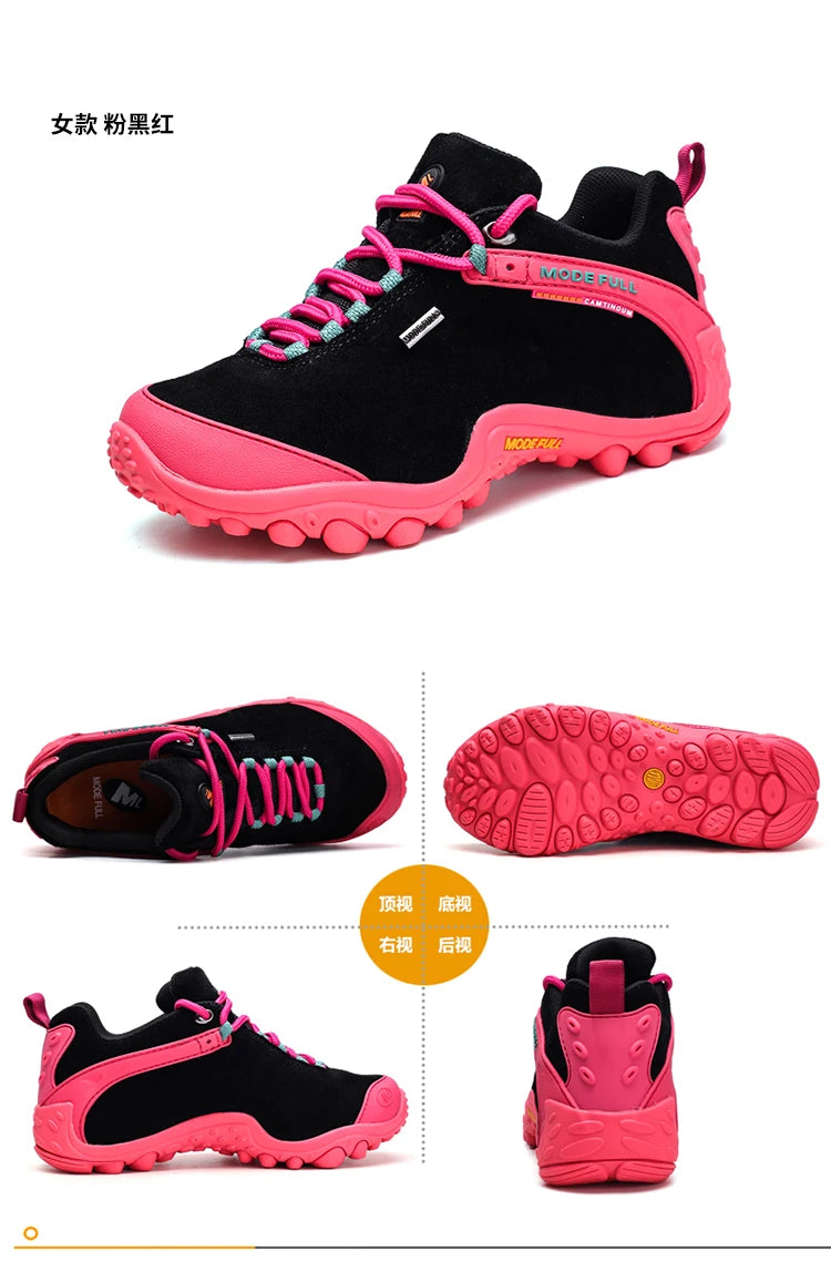 Cow Leather Winter Men Hiking Boots For Women Outdoor Waterproof Treeking Snow Shoes Climbing Mountain Hunting Walking Sneakers