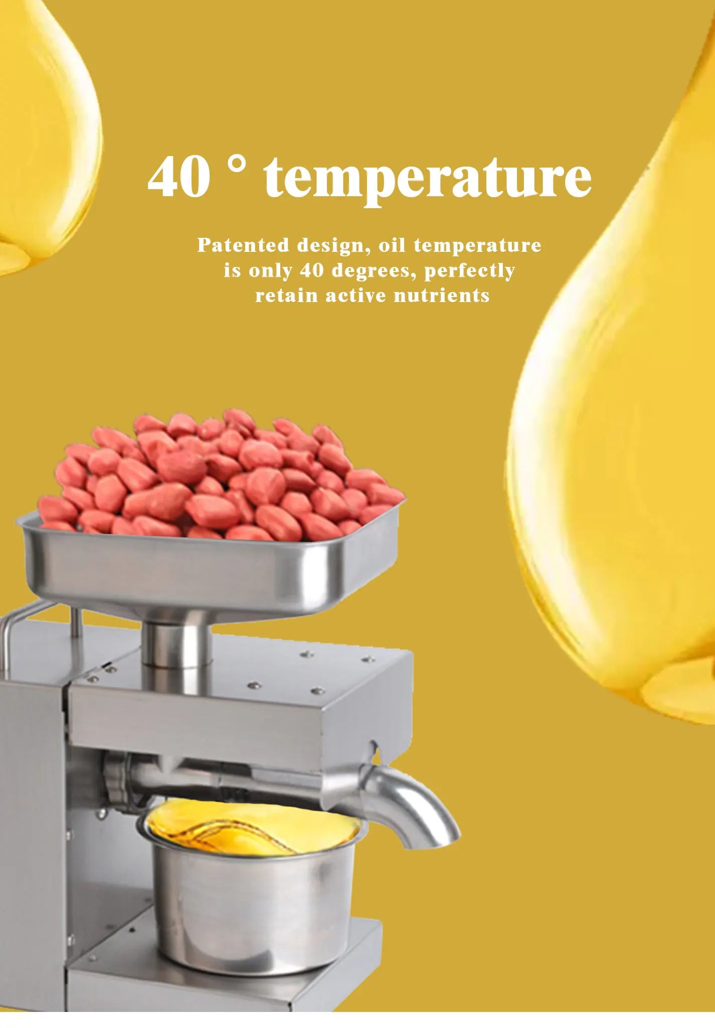 1500W 110V/220V Automatic Cold Press Oil Machine, Oil Cold Press Machine, Sunflower Seeds Oil Extractor, Olive Oil press Extract