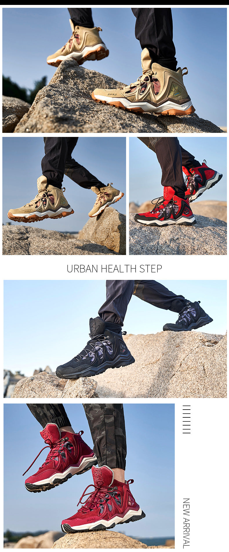 RAX Men Hiking Shoes winter Waterproof Outdoor Sneaker Men Leather Trekking Boots Trail Camping Climbing Hunting Sneakers Women