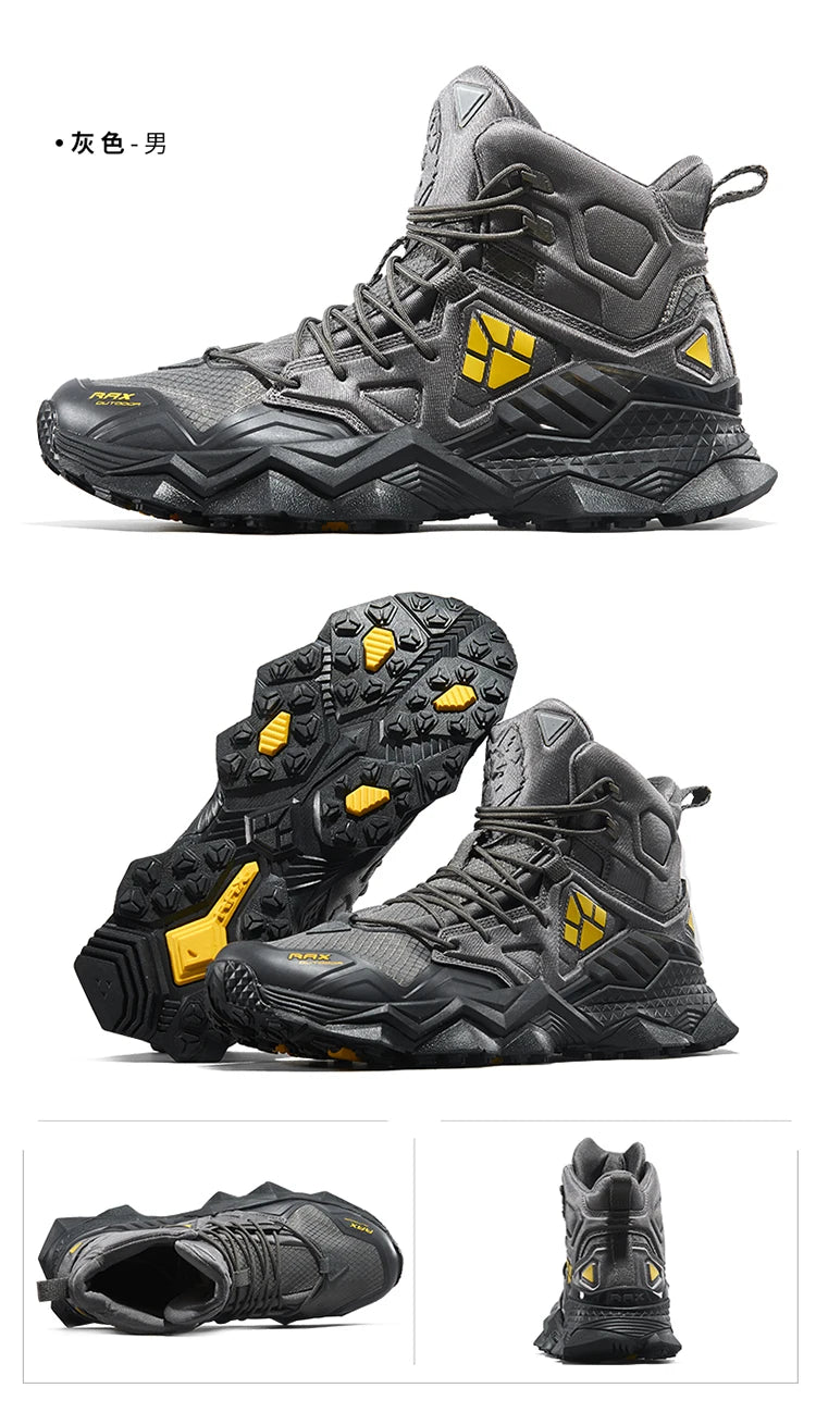RAX Men's Hiking Shoes Mountain Trekking Boots High Quality Fashion Outdoor Casual Snow Winter