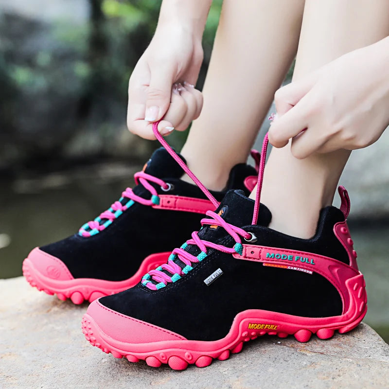 Cow Leather Winter Men Hiking Boots For Women Outdoor Waterproof Treeking Snow Shoes Climbing Mountain Hunting Walking Sneakers