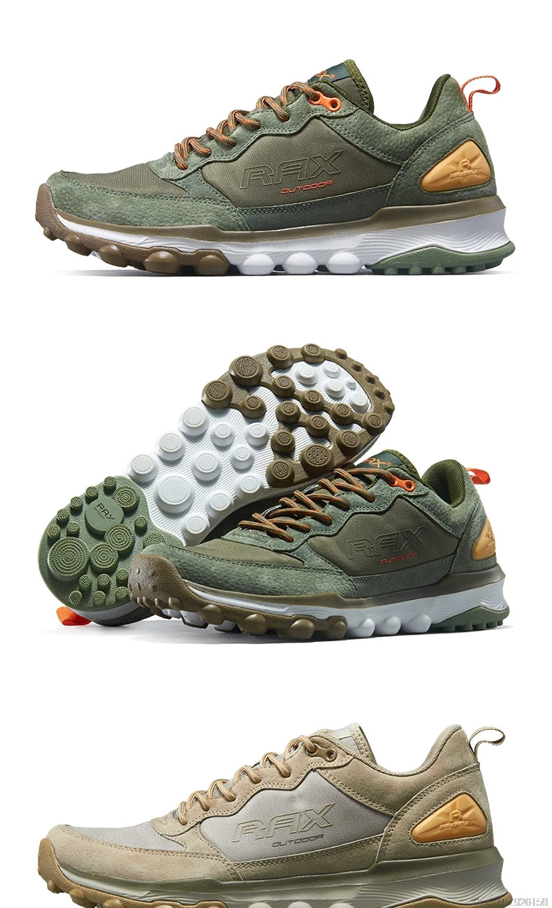 RAX Mens Waterproof Hiking Shoes Genuine Leather Trekking Boots Tactical Boots  Outdoor Ankle Boots Walking Mountaineering Shoes