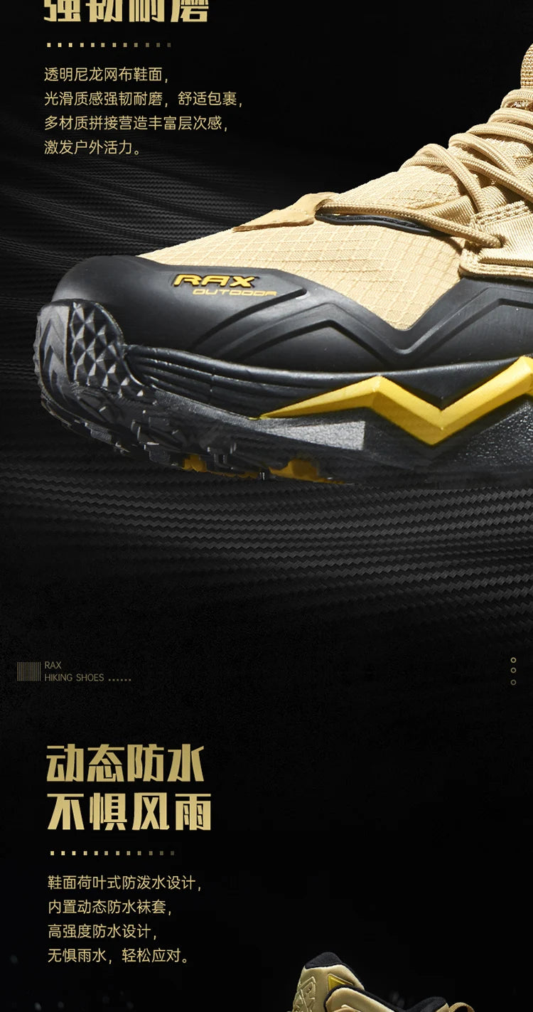 RAX Men's Hiking Shoes Mountain Trekking Boots High Quality Fashion Outdoor Casual Snow Winter