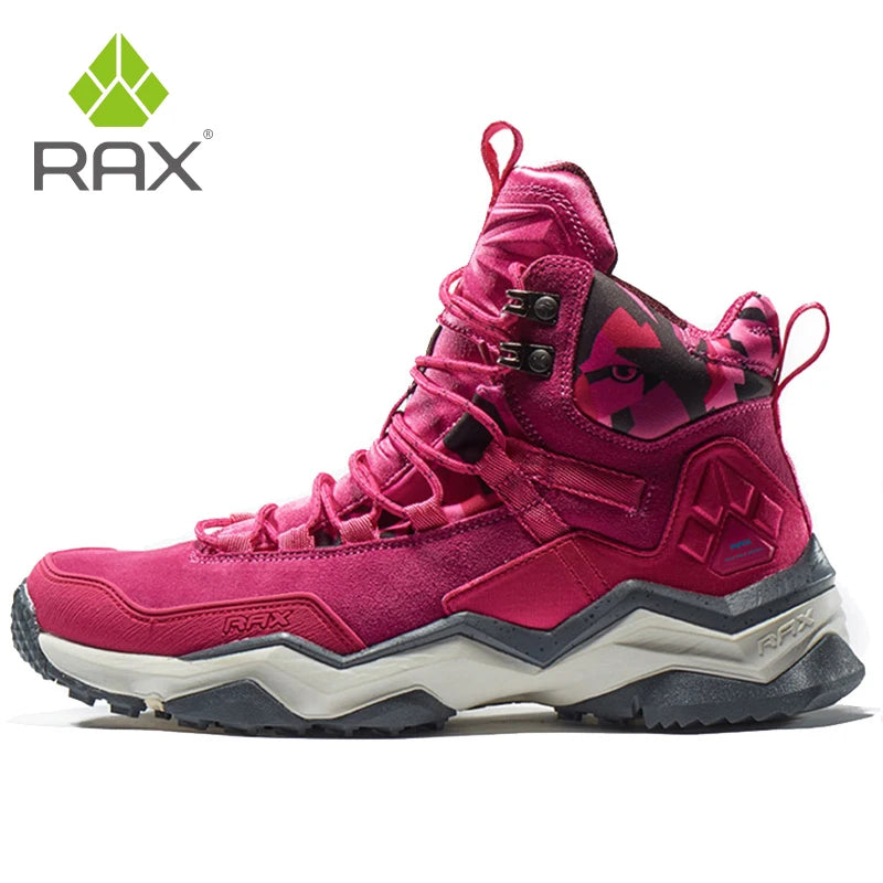 RAX Mens Waterproof Hiking Shoes Genuine Leather Trekking Boots Tactical Boots  Outdoor Ankle Boots Walking Mountaineering Shoes
