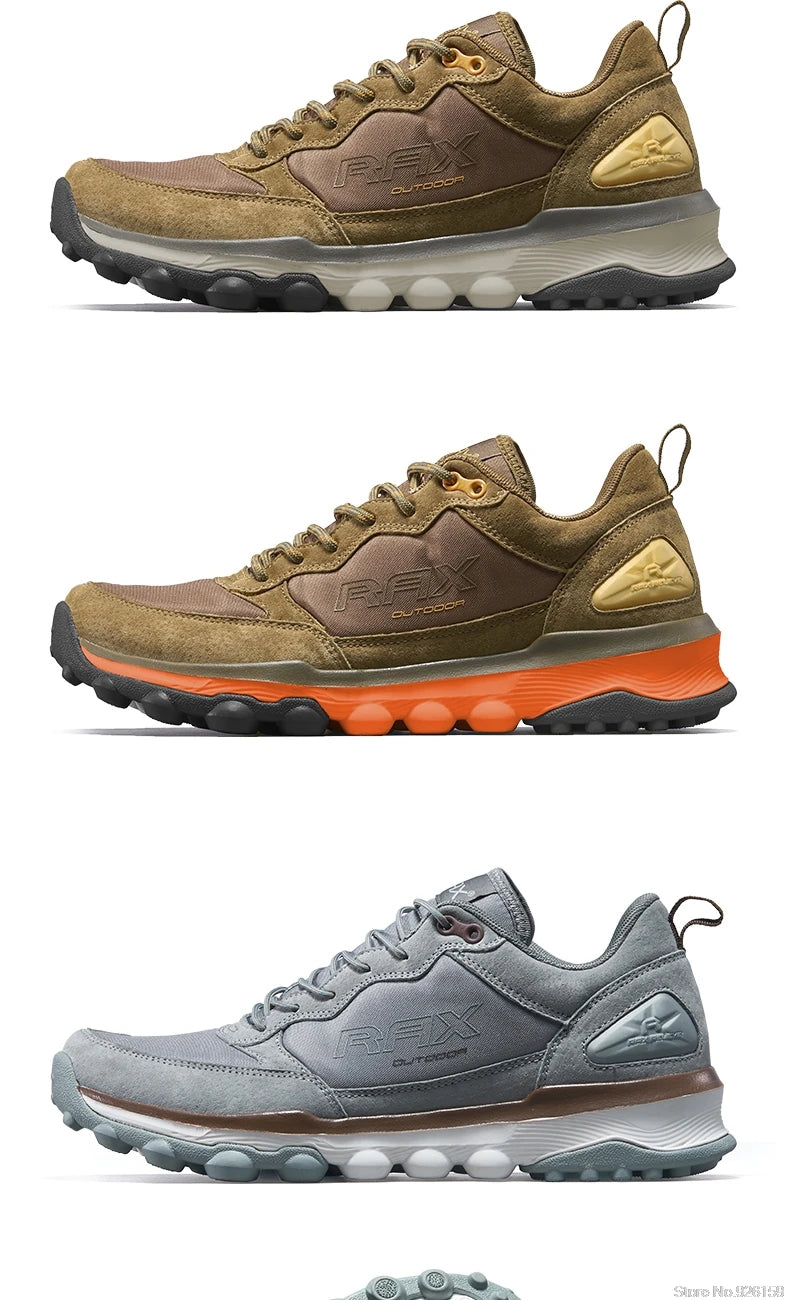RAX Mens Waterproof Hiking Shoes Genuine Leather Trekking Boots Tactical Boots  Outdoor Ankle Boots Walking Mountaineering Shoes