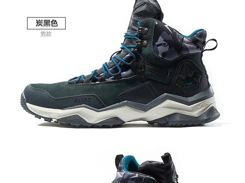 RAX Mens Waterproof Hiking Shoes Genuine Leather Trekking Boots Tactical Boots  Outdoor Ankle Boots Walking Mountaineering Shoes