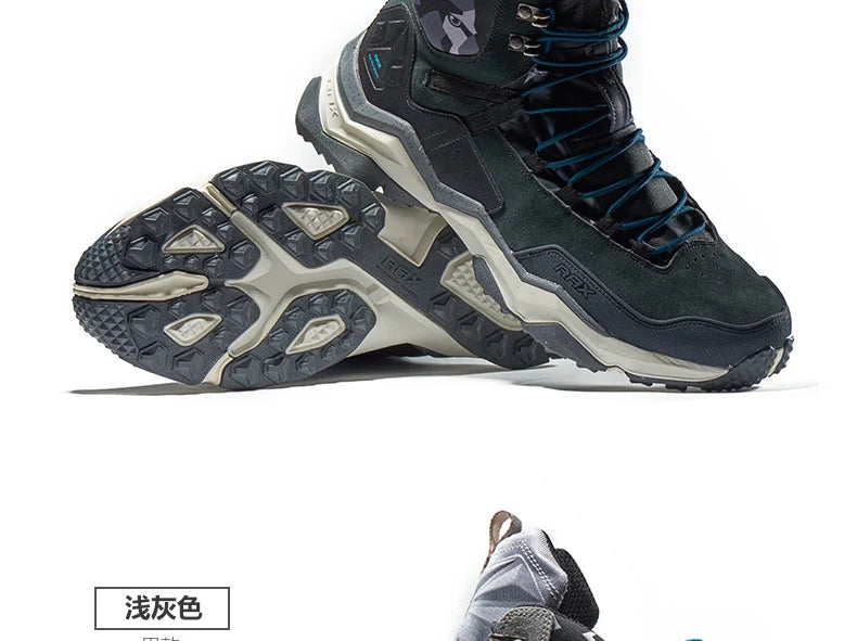 RAX Mens Waterproof Hiking Shoes Genuine Leather Trekking Boots Tactical Boots  Outdoor Ankle Boots Walking Mountaineering Shoes