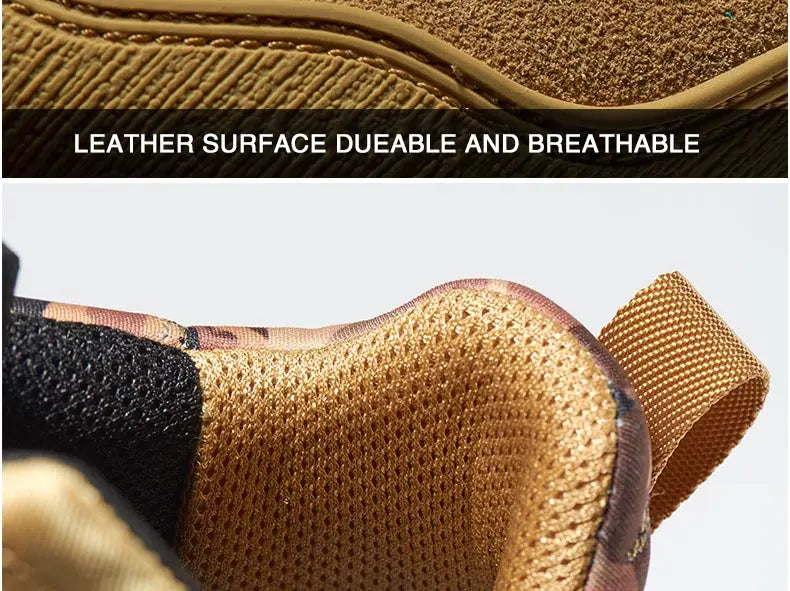 RAX Mens Waterproof Hiking Shoes Genuine Leather Trekking Boots Tactical Boots  Outdoor Ankle Boots Walking Mountaineering Shoes