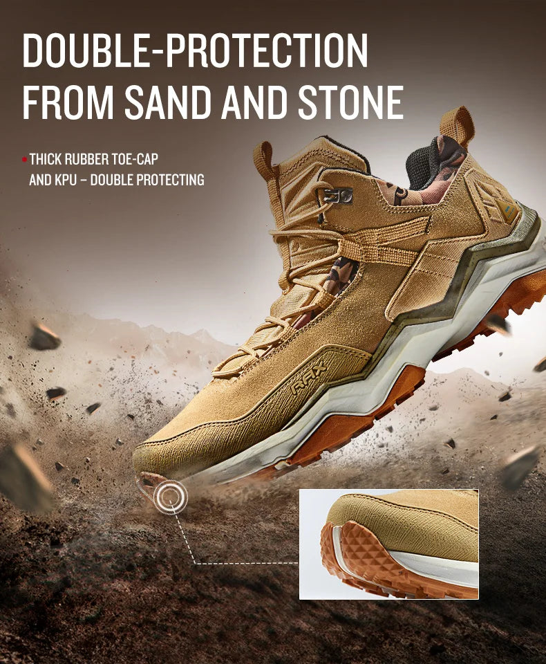 RAX Mens Waterproof Hiking Shoes Genuine Leather Trekking Boots Tactical Boots  Outdoor Ankle Boots Walking Mountaineering Shoes