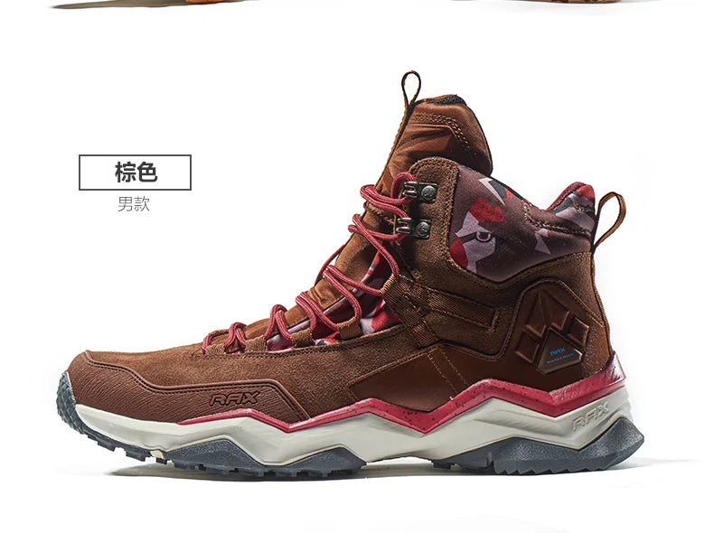 RAX Mens Waterproof Hiking Shoes Genuine Leather Trekking Boots Tactical Boots  Outdoor Ankle Boots Walking Mountaineering Shoes