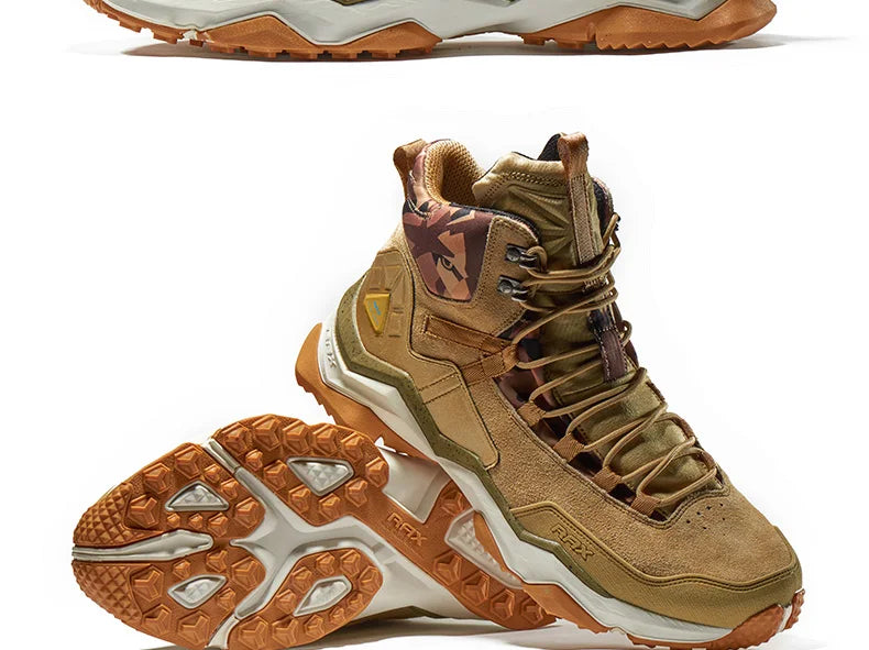 RAX Mens Waterproof Hiking Shoes Genuine Leather Trekking Boots Tactical Boots  Outdoor Ankle Boots Walking Mountaineering Shoes