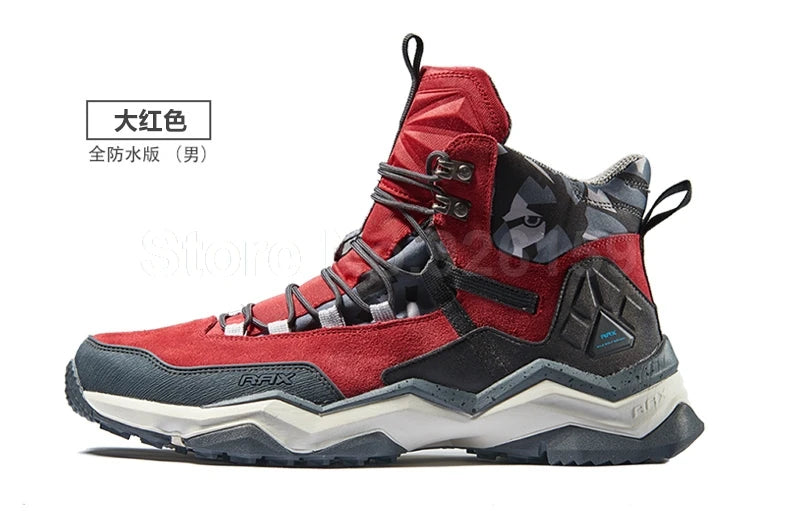 RAX Mens Waterproof Hiking Shoes Genuine Leather Trekking Boots Tactical Boots  Outdoor Ankle Boots Walking Mountaineering Shoes