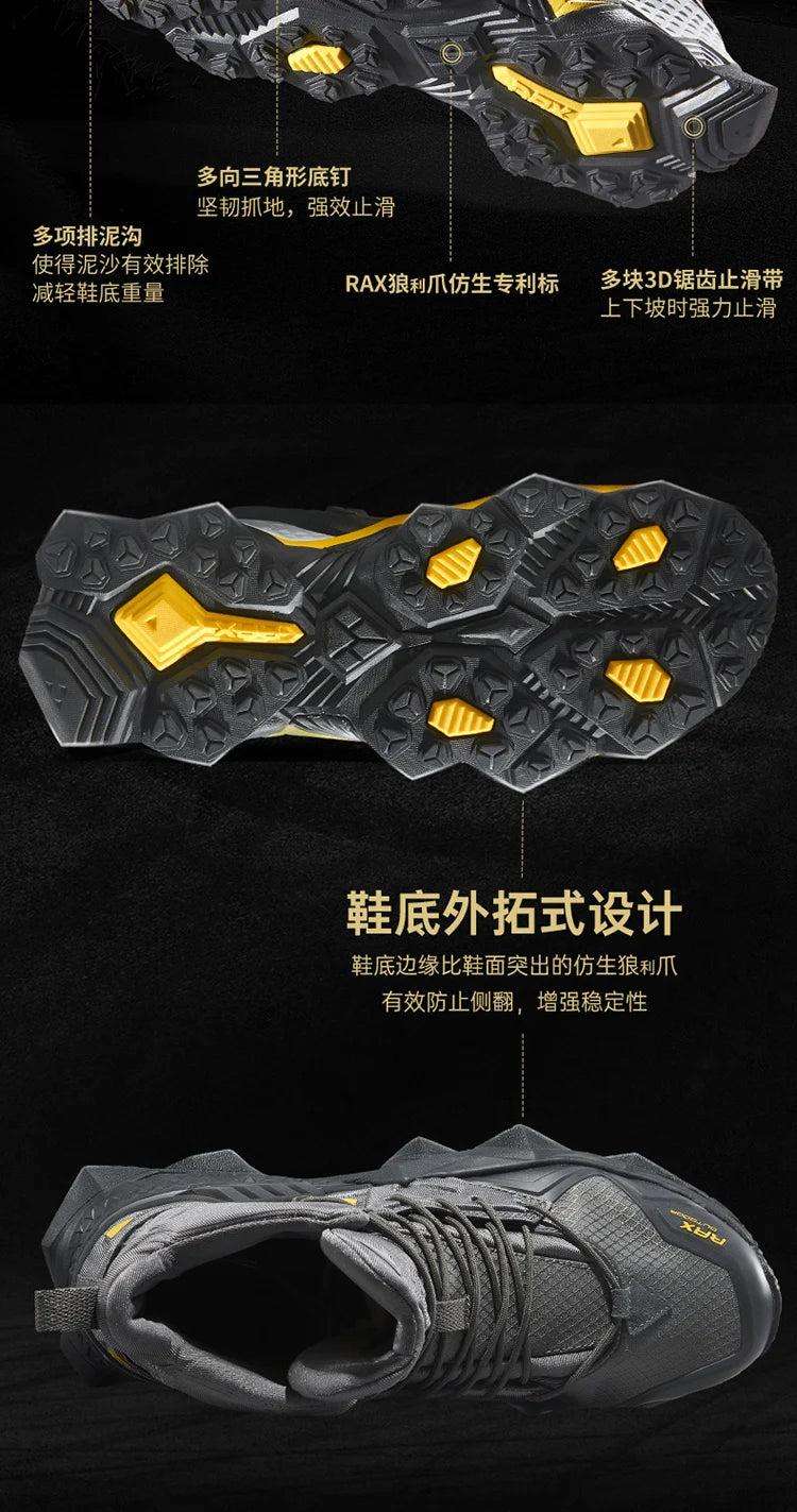 RAX Men's Hiking Shoes Mountain Trekking Boots High Quality Fashion Outdoor Casual Snow Winter