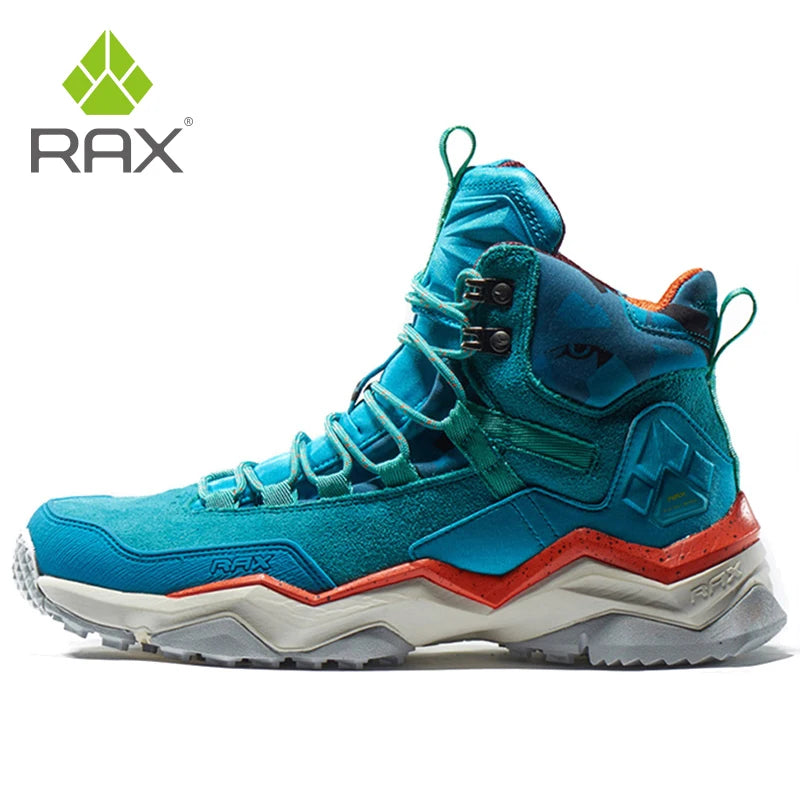 RAX Mens Waterproof Hiking Shoes Genuine Leather Trekking Boots Tactical Boots  Outdoor Ankle Boots Walking Mountaineering Shoes