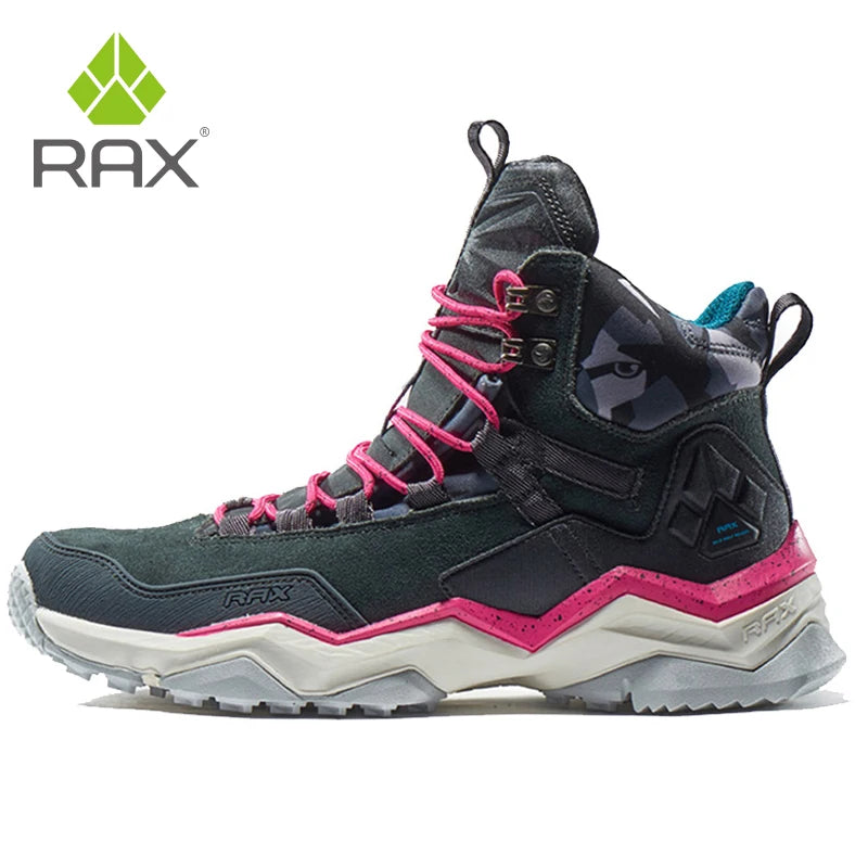 RAX Mens Waterproof Hiking Shoes Genuine Leather Trekking Boots Tactical Boots  Outdoor Ankle Boots Walking Mountaineering Shoes