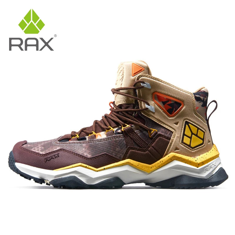 RAX Mens Waterproof Hiking Shoes Genuine Leather Trekking Boots Tactical Boots  Outdoor Ankle Boots Walking Mountaineering Shoes