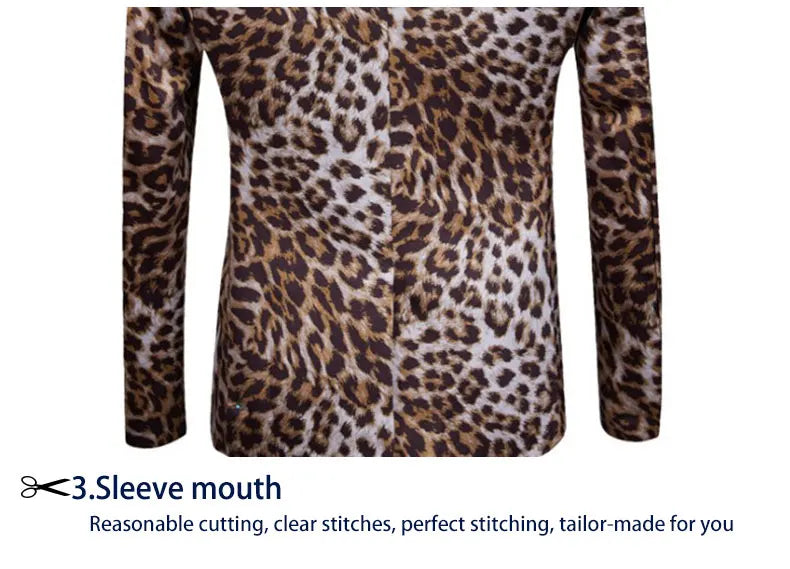 Hot Sale Leopard Print Men Suit Blazer Set With Pants 2025 Safari Suits For Men Performance DJ Jacket Luxury Singer Star Coat