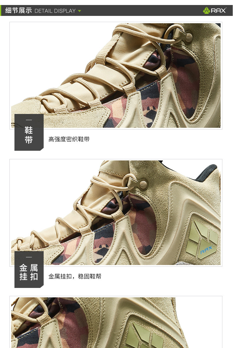 RAX Men Hiking Shoes winter Waterproof Outdoor Sneaker Men Leather Trekking Boots Trail Camping Climbing Hunting Sneakers Women