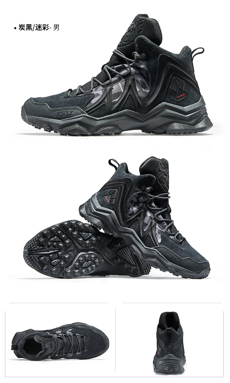 RAX Men Hiking Shoes winter Waterproof Outdoor Sneaker Men Leather Trekking Boots Trail Camping Climbing Hunting Sneakers Women