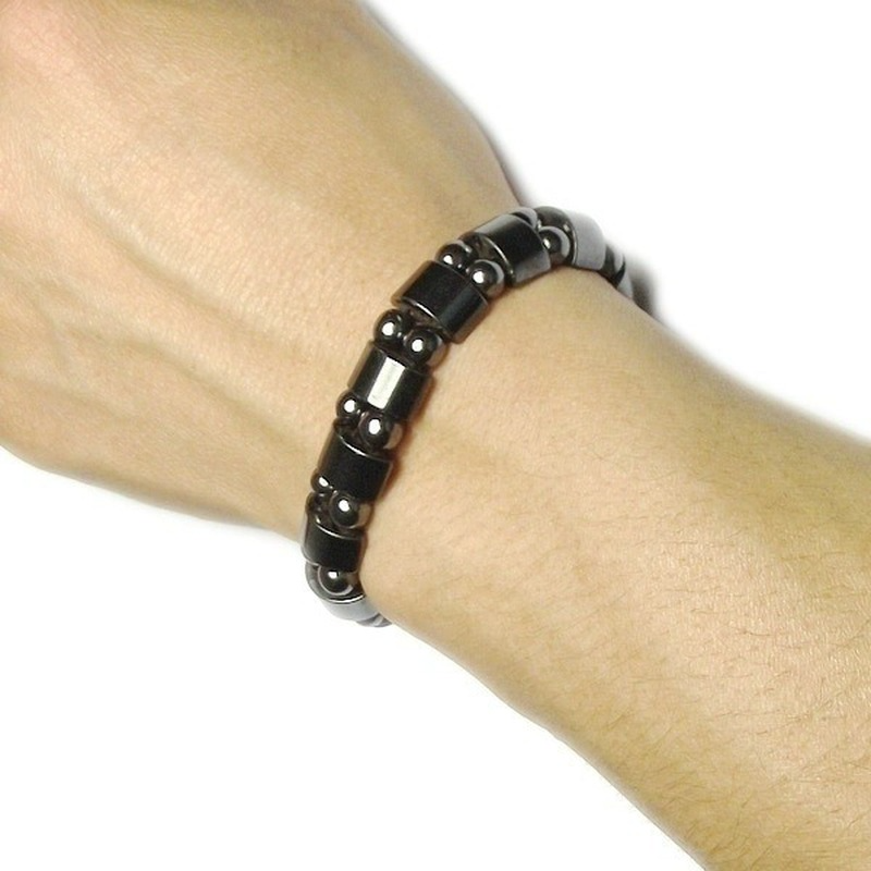 Classical Hematite Energy Beaded Elastic Magnetic Therapy Health Care Loss Weight Bracelets Slimming Health Care for Men Women