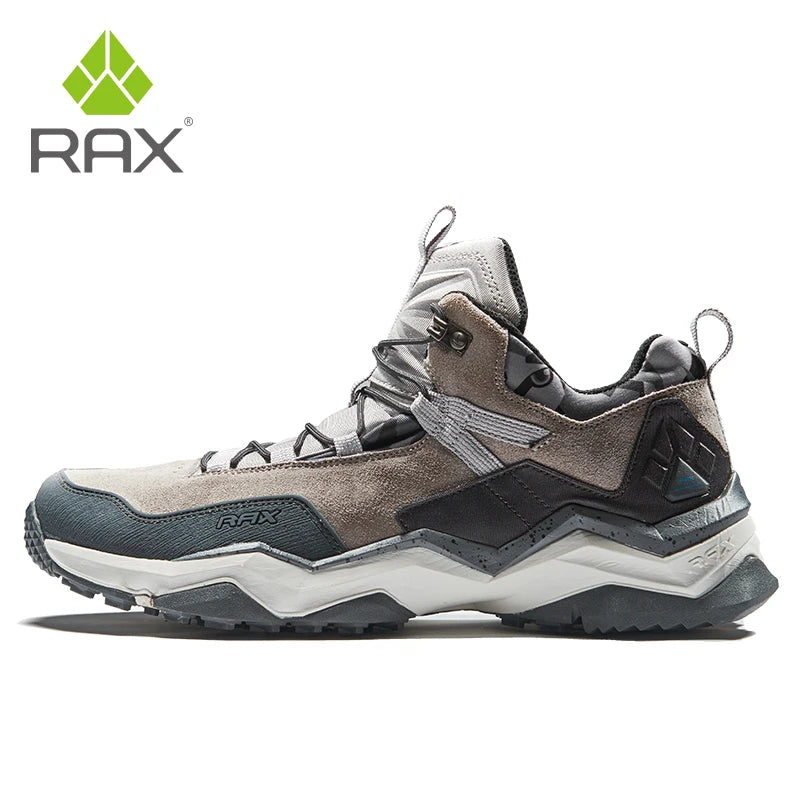 RAX Mens Waterproof Hiking Shoes Genuine Leather Trekking Boots Tactical Boots  Outdoor Ankle Boots Walking Mountaineering Shoes