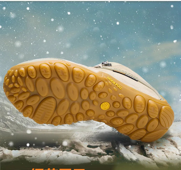 Cow Leather Winter Men Hiking Boots For Women Outdoor Waterproof Treeking Snow Shoes Climbing Mountain Hunting Walking Sneakers