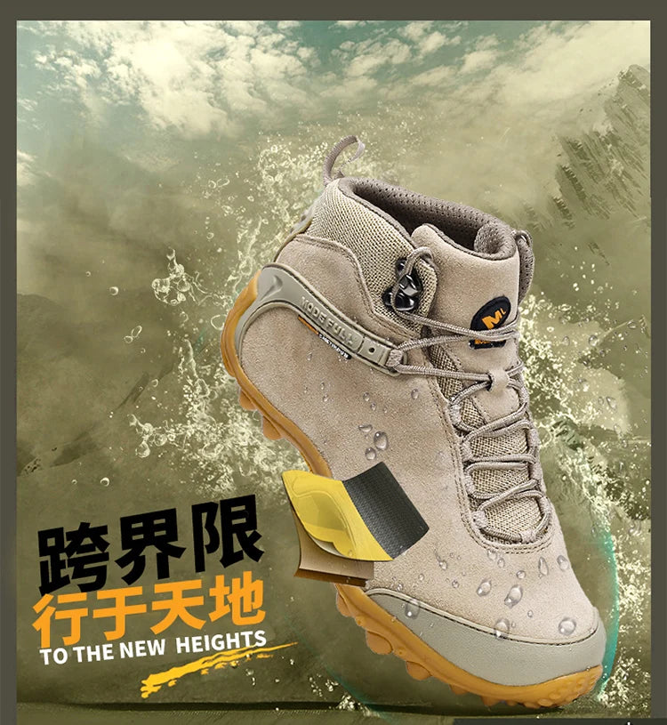 Cow Leather Winter Men Hiking Boots For Women Outdoor Waterproof Treeking Snow Shoes Climbing Mountain Hunting Walking Sneakers