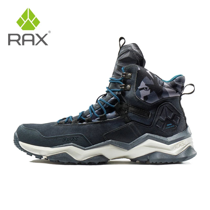 RAX Mens Waterproof Hiking Shoes Genuine Leather Trekking Boots Tactical Boots  Outdoor Ankle Boots Walking Mountaineering Shoes