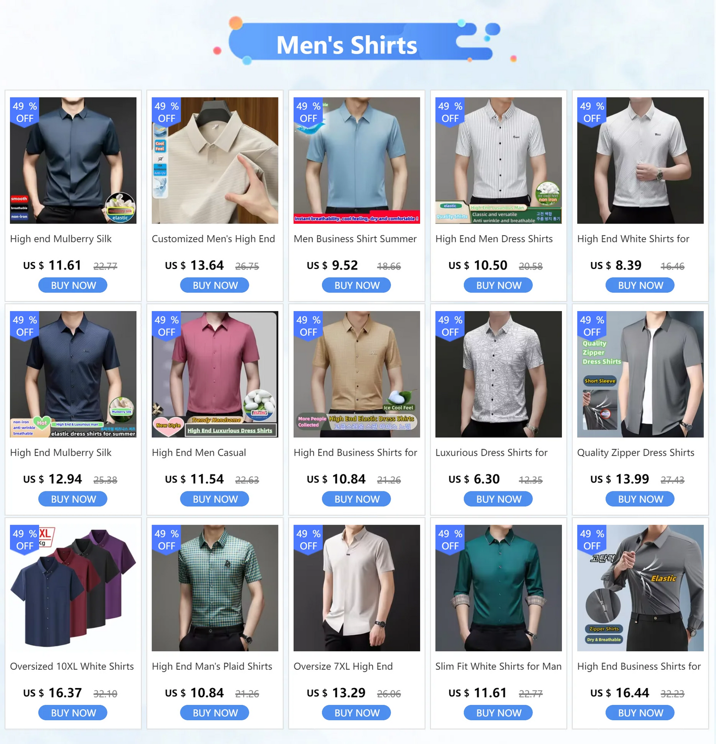 High end Mulberry Silk Dress Shirts Business Men Wrinkle Resistant Button Invisible Elastic Tops Luxurious Male Quality Clothing