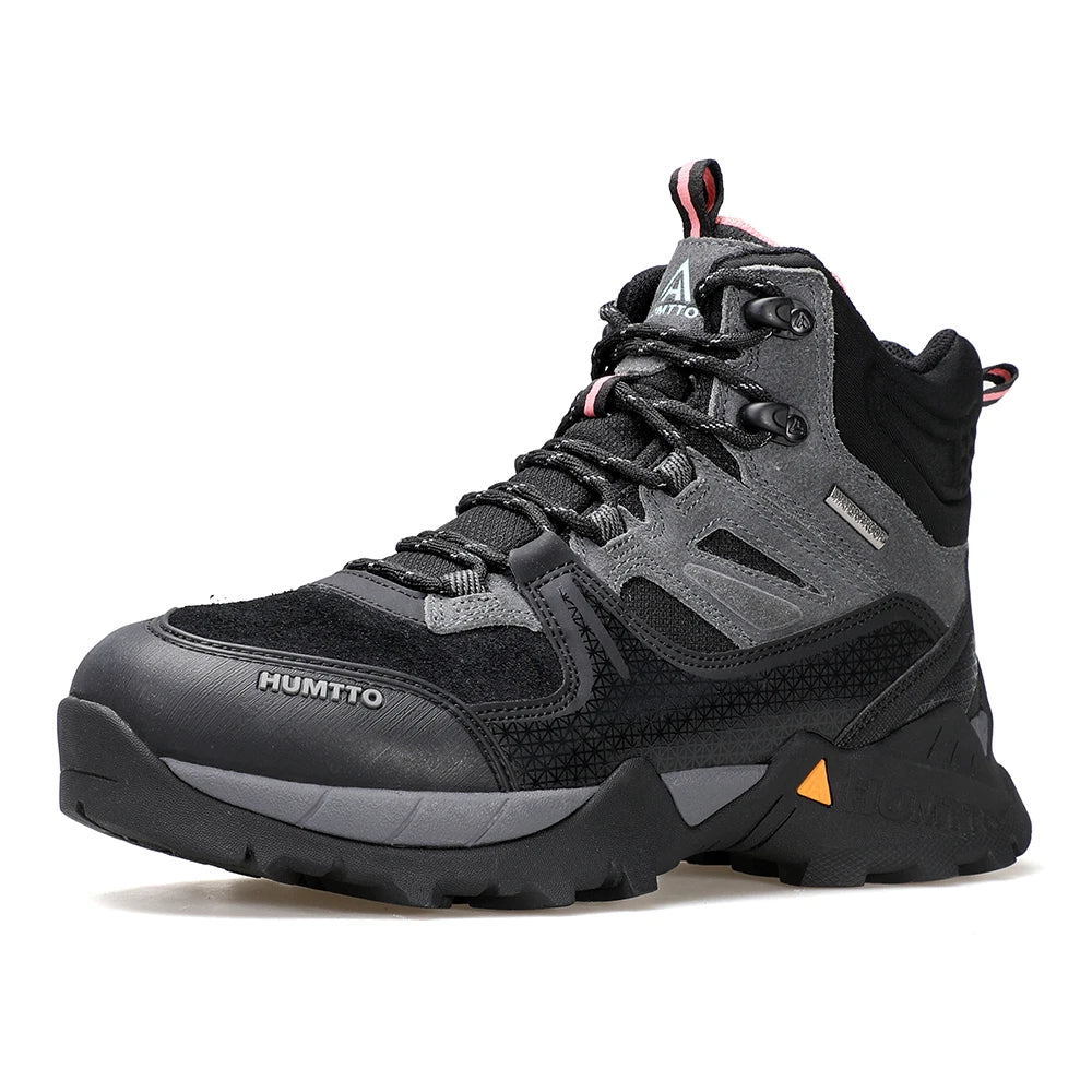 HUMTTO Waterproof Womens Hiking Shoes Luxury Designer Boots for Women Outdoor Climbing Trekking Sneakers New Leather Ankle Boots