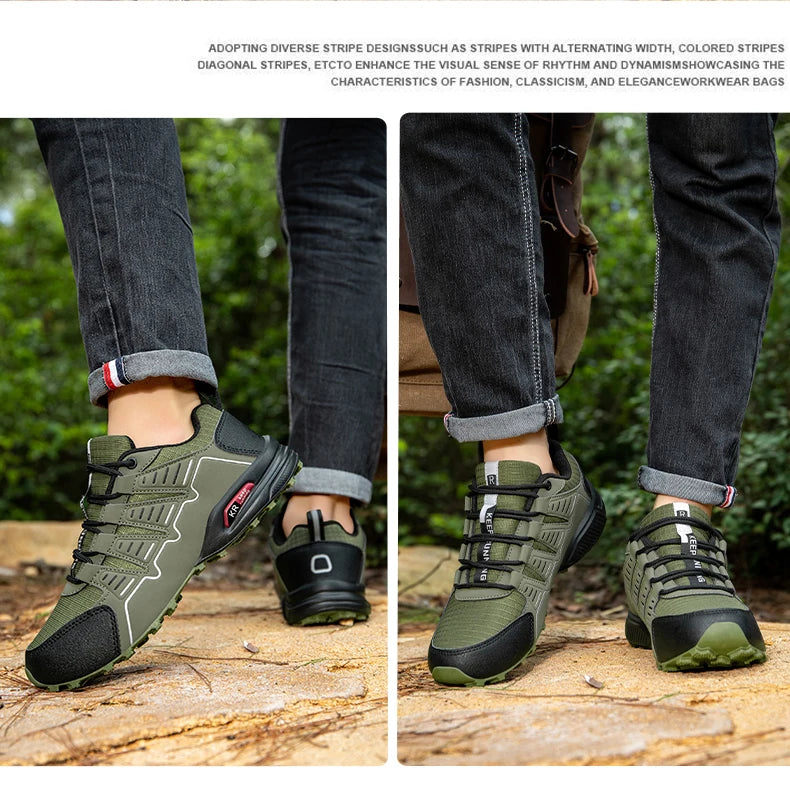 Men‘s Hiking Shoes Waterproof Outdoor Trainers Lace-up Climbing Trekking Sneakers Mountain Hunting Tactical Boots Cycle Shoes