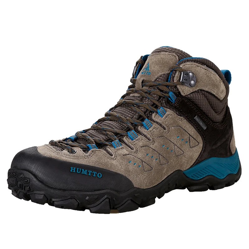 HUMTTO Hiking Shoes Men Trainers Outdoor Trekking Boots Mens Breathable Winter Men's Sports Shoes Leather Safety Work Sneakers