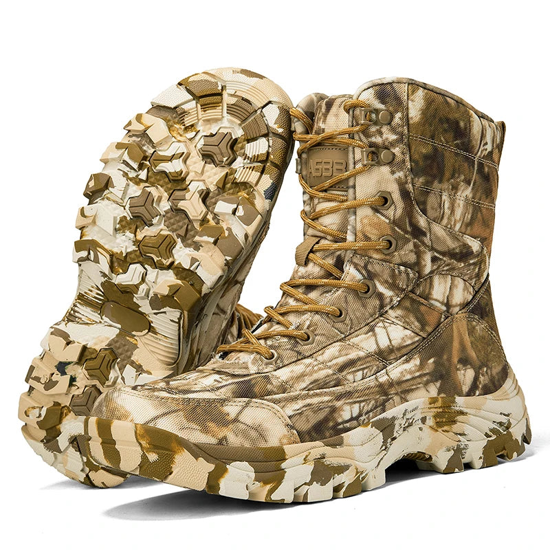 New Trendy Camouflage Hiking Boots for Men Platform Waterproof Trekking Boots Big Size 47 Non-slip Outdoor Boots Men